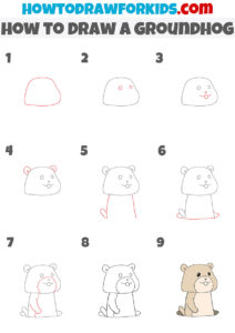 How to Draw a Groundhog - Easy Drawing Tutorial For Kids