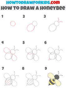How to Draw a Honeybee - Easy Drawing Tutorial For Kids