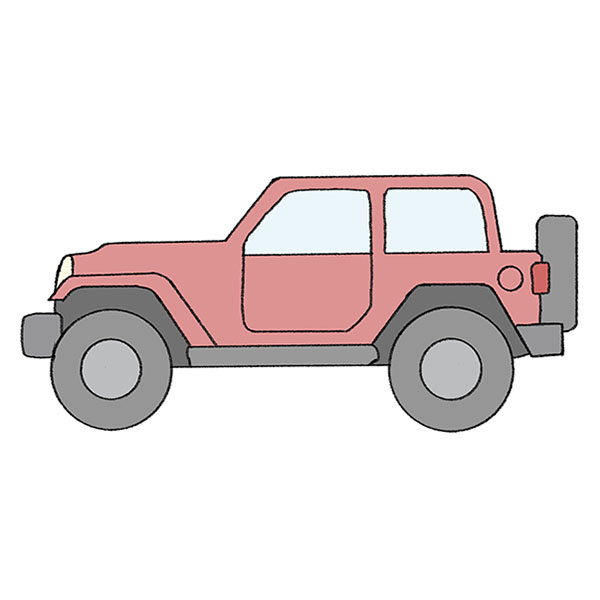 How to Draw a Jeep - Easy Drawing Tutorial For Kids