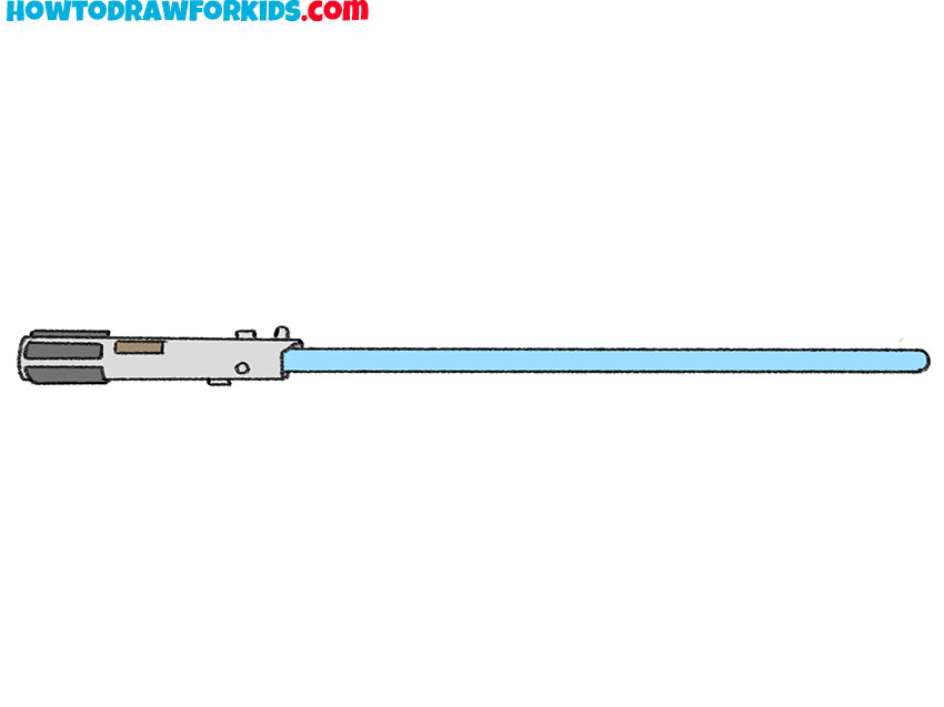How to draw a lightsaber from Star Wars: final result.