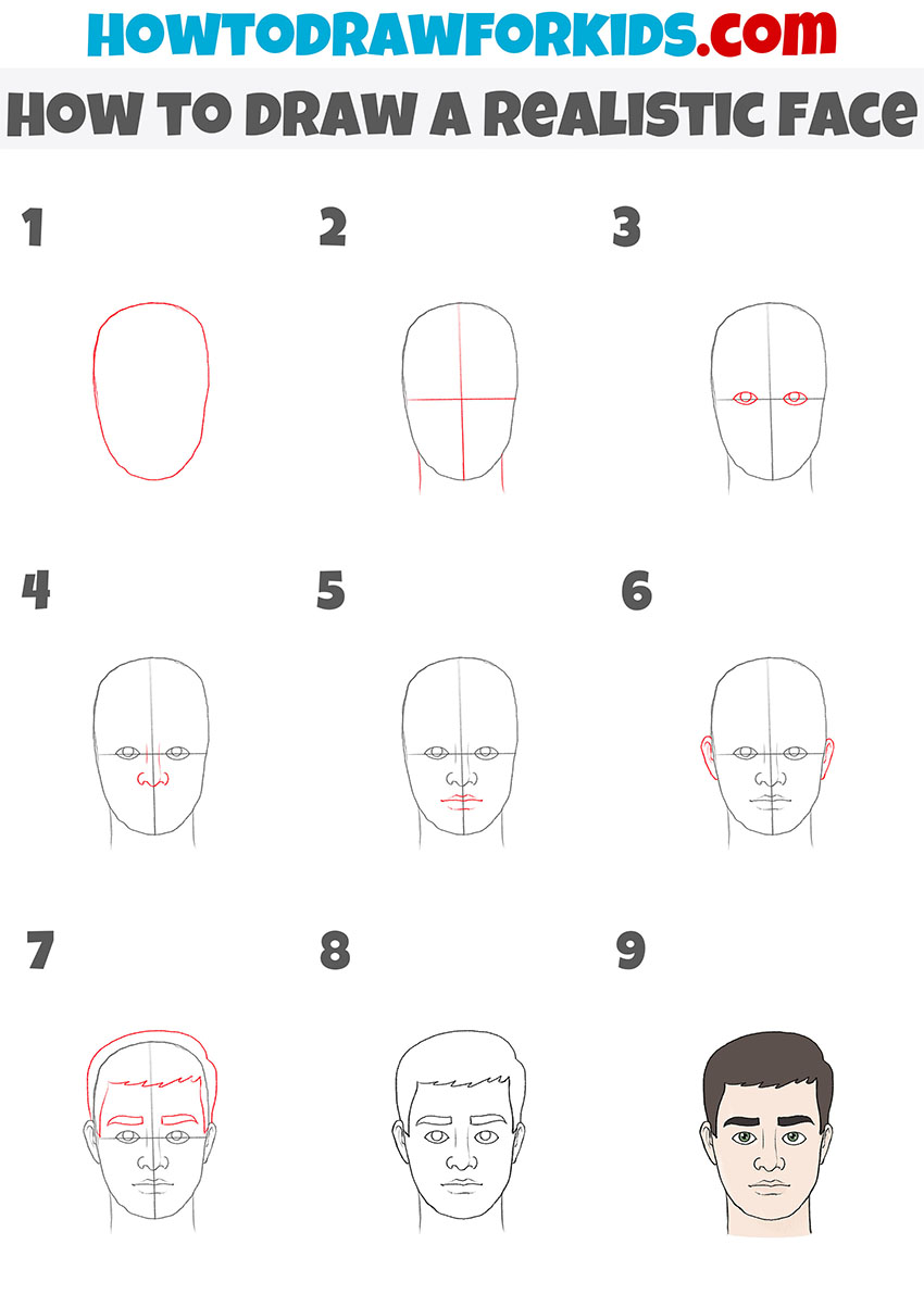 How to Draw a Realistic Face - Easy Drawing Tutorial For Kids