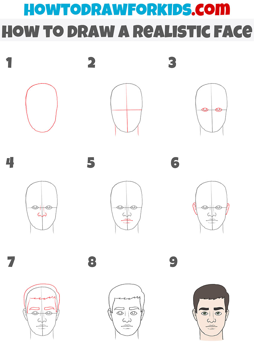 how to draw a realistic human face