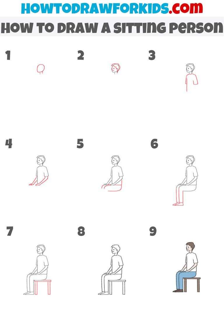 How to Draw a Sitting Person Easy Drawing Tutorial For Kids