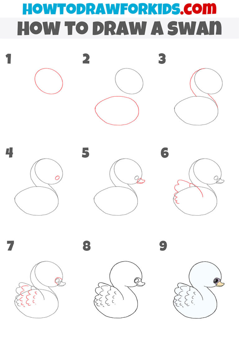 How to Draw a Swan - Easy Drawing Tutorial For Kids