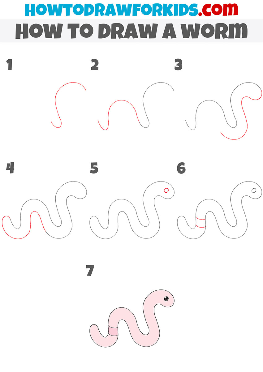 How to Draw a Worm  Easy Drawing Tutorial For Kids