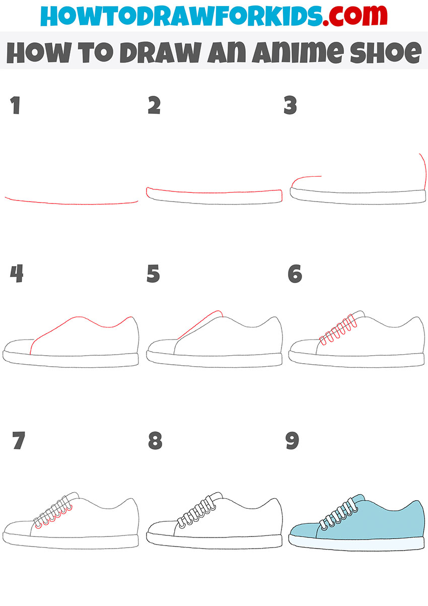 how to draw shoes step by step