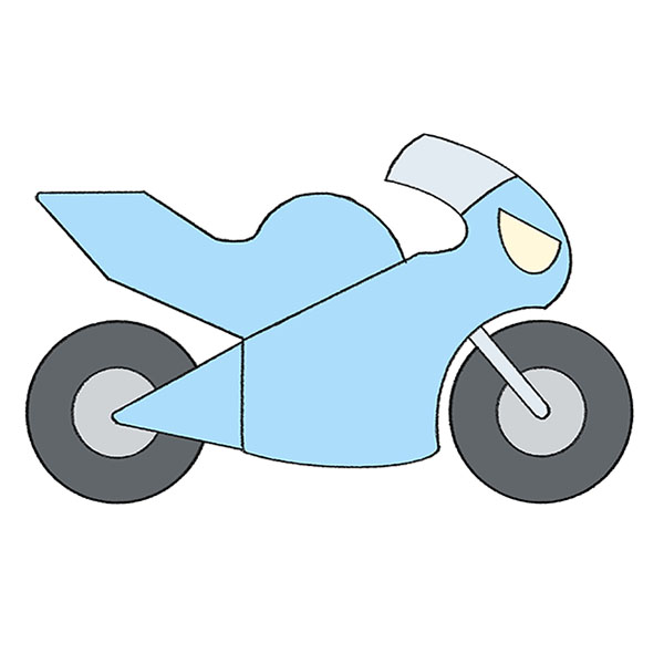 How to Draw an Easy Motorcycle - Easy Drawing Tutorial For Kids
