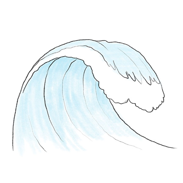 simple tsunami drawing