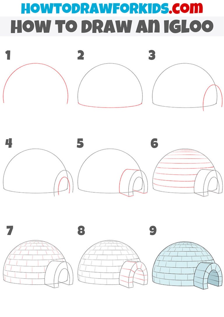 How to Draw an Igloo - Easy Drawing Tutorial For Kids