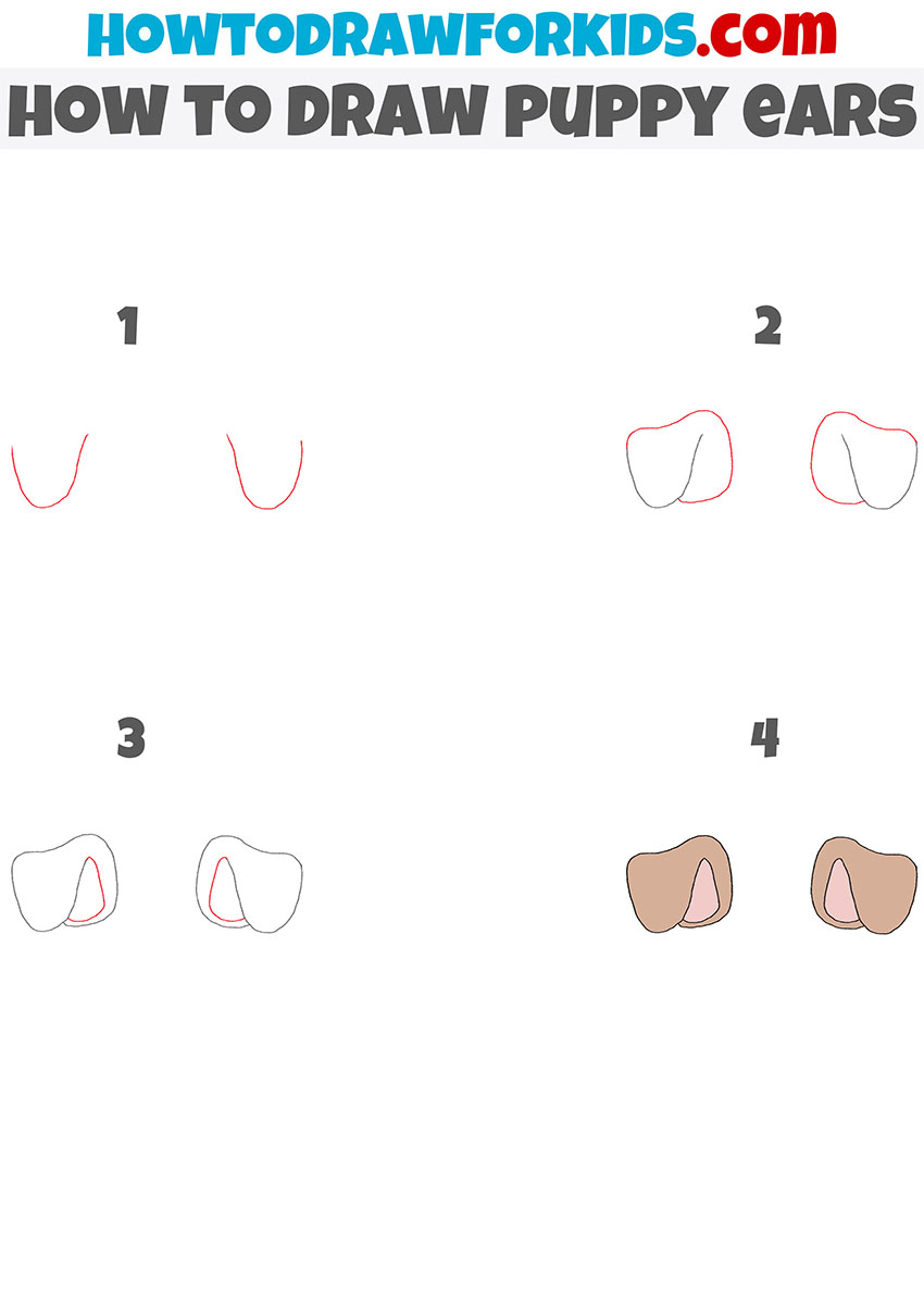 how to draw puppy ears step by step