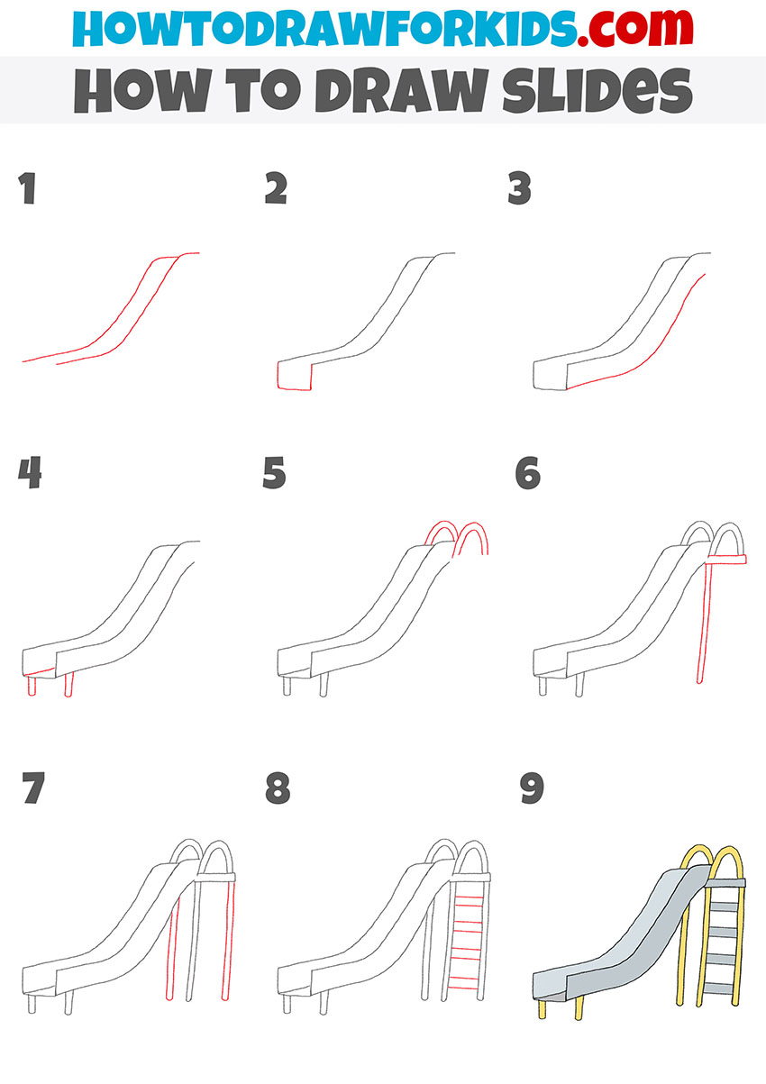 how to draw slides step by step