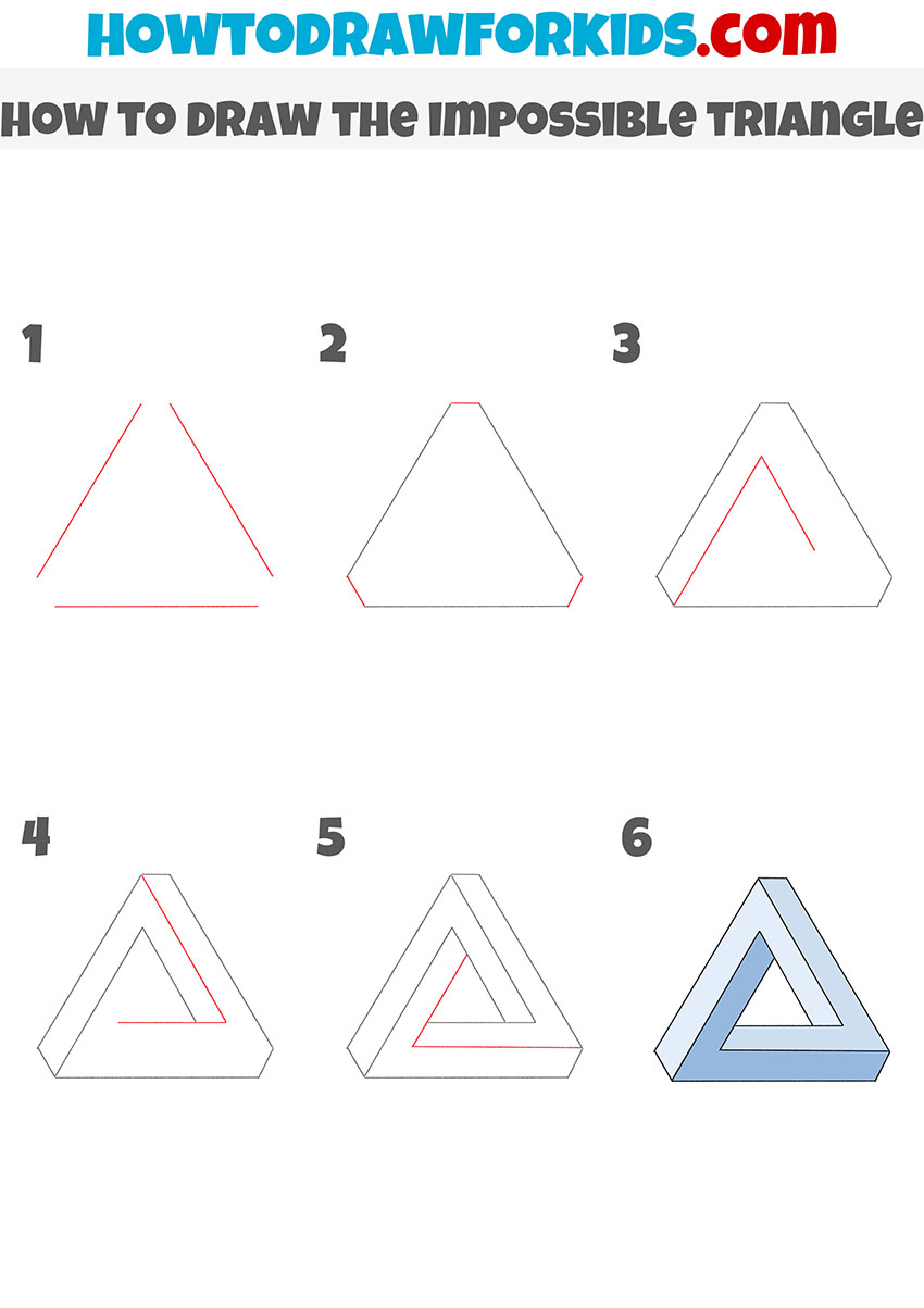 how to draw the impossible triangle step by step
