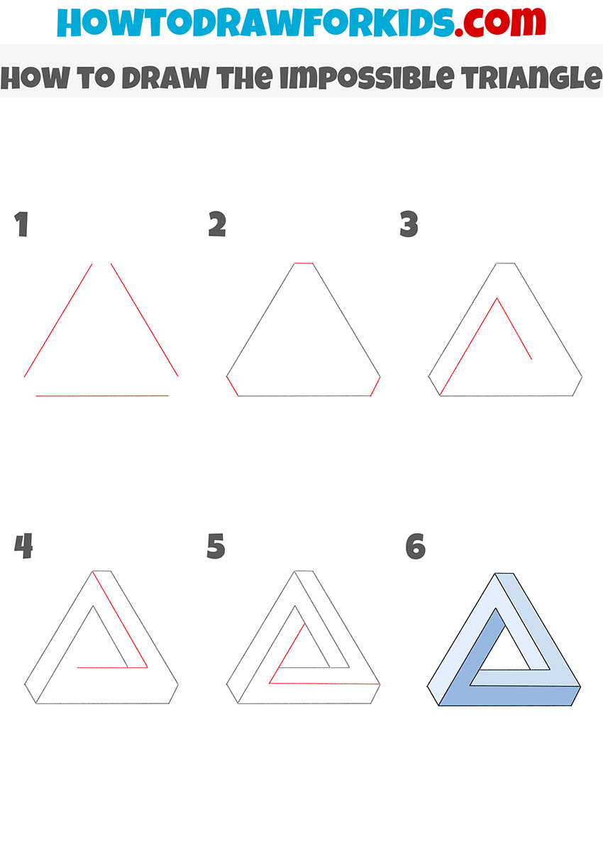 How to Draw the Impossible Triangle Easy Drawing Tutorial For Kids