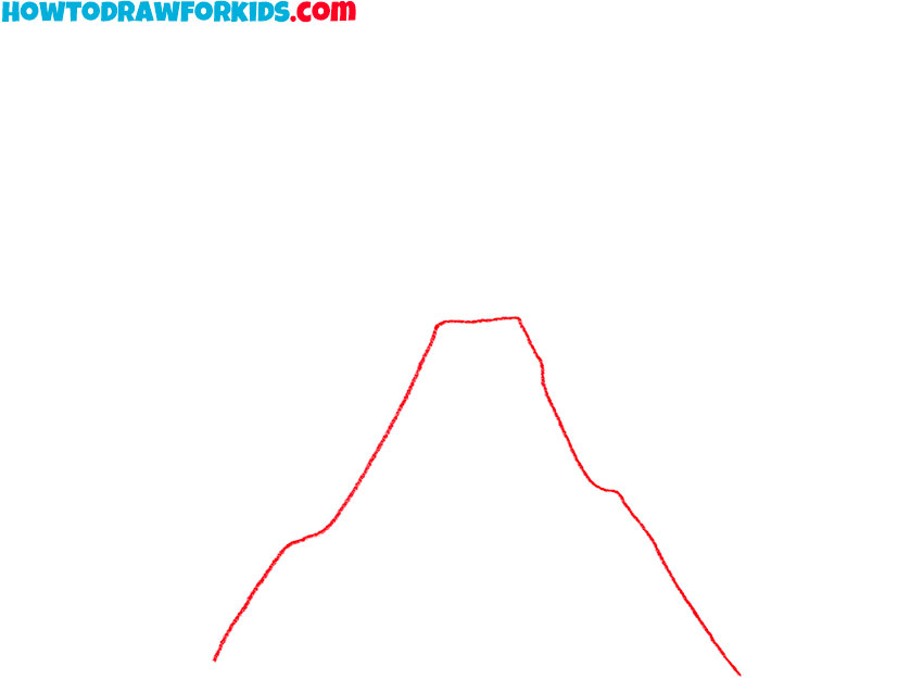 how to draw a volcano easy