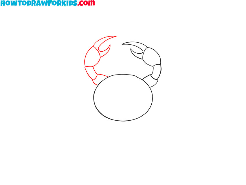 how to draw a crab easy