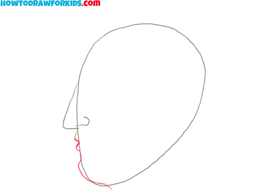 how to draw a face looking to the side easy