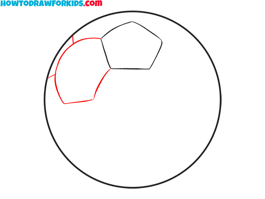 how to draw a soccer ball simple