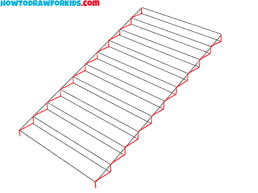 how to draw 3d stairs for kids