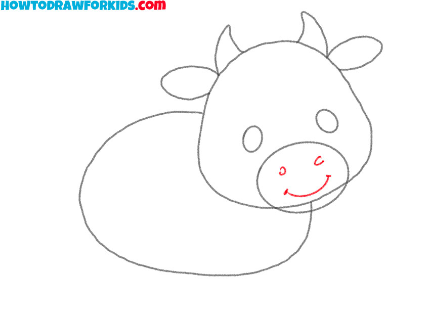how to draw a cow cute