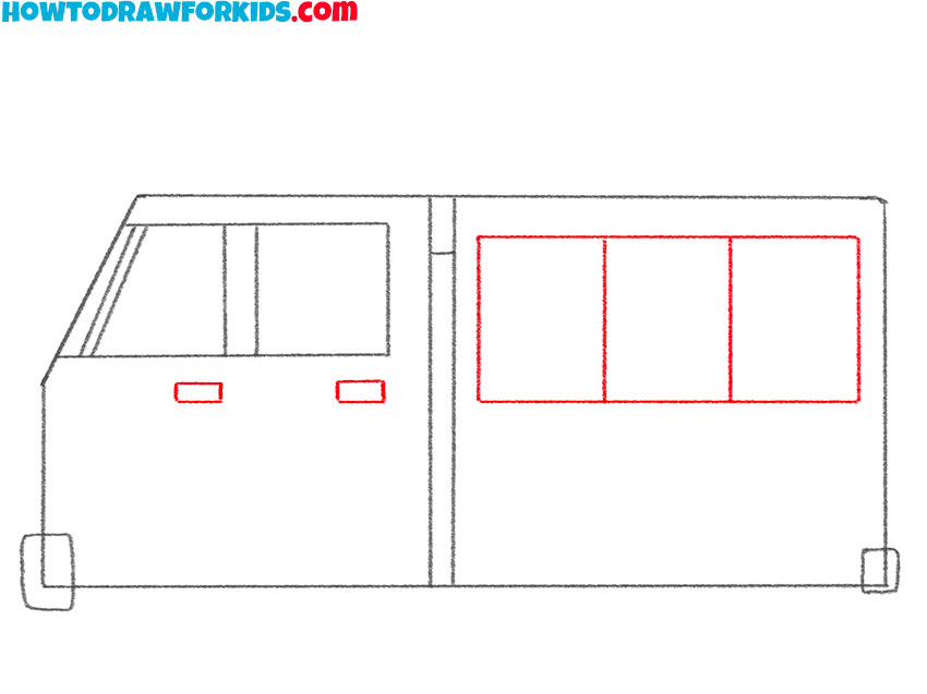 how to draw a realistic fire truck