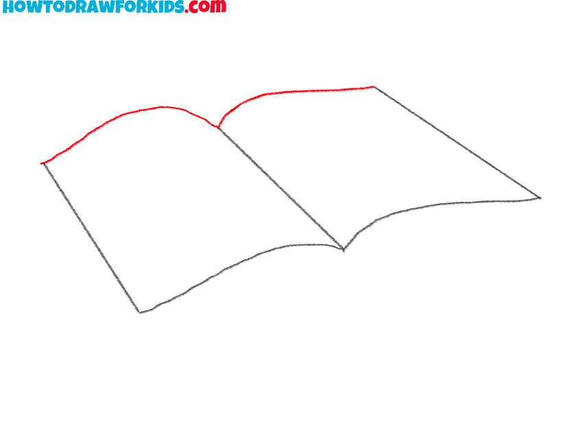 how to draw a simple open book