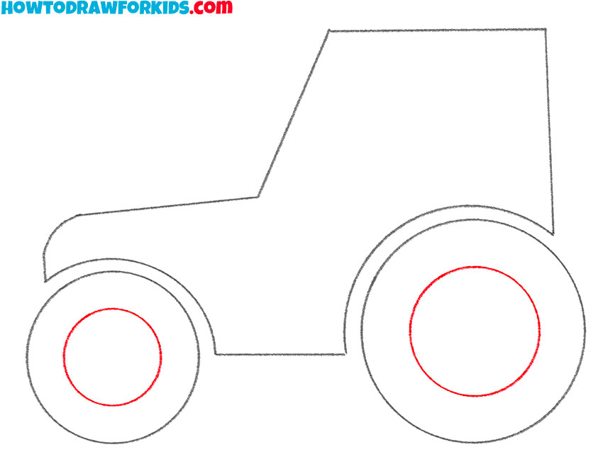 how to draw a tractor cartoon