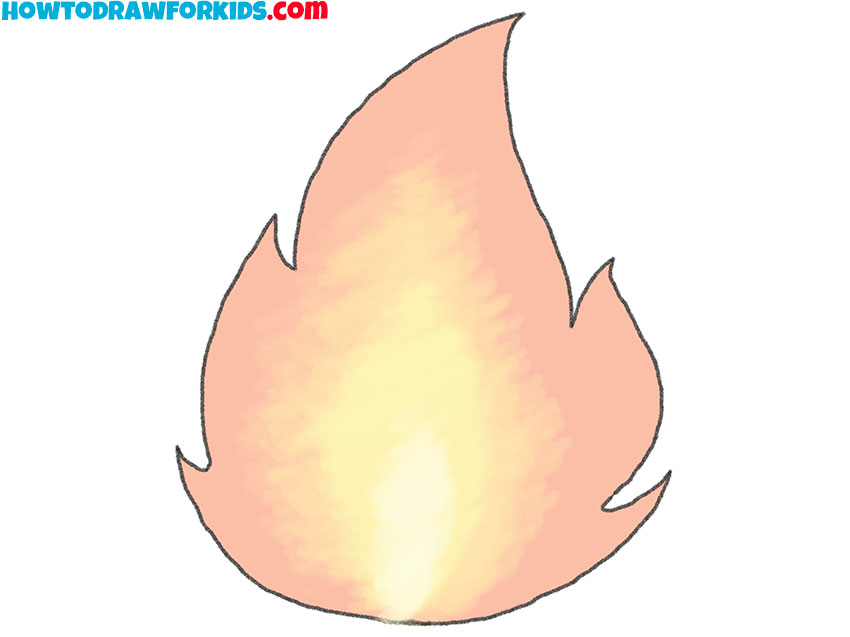 how to draw flames step by step easy