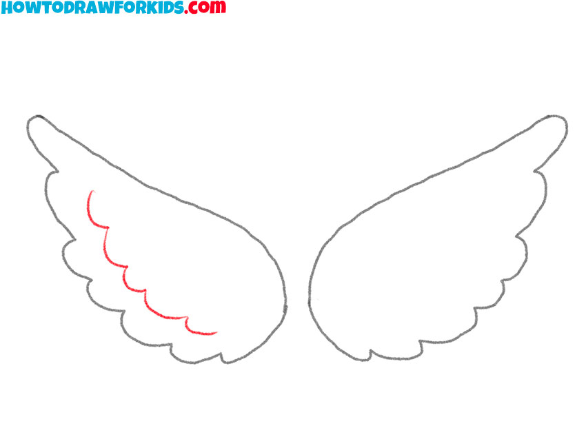 how to draw wings for kindergarten