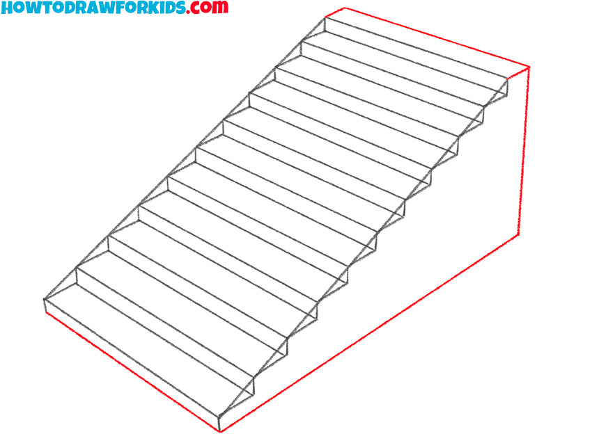 3d stairs drawing lesson