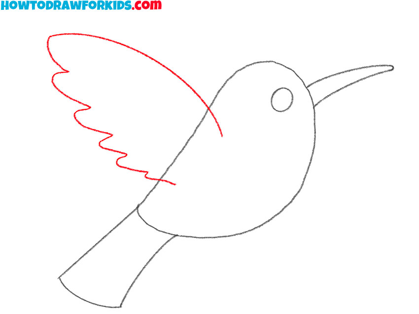 how to draw a cartoon hummingbird