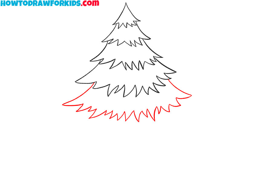 how to draw a cartoon pine tree