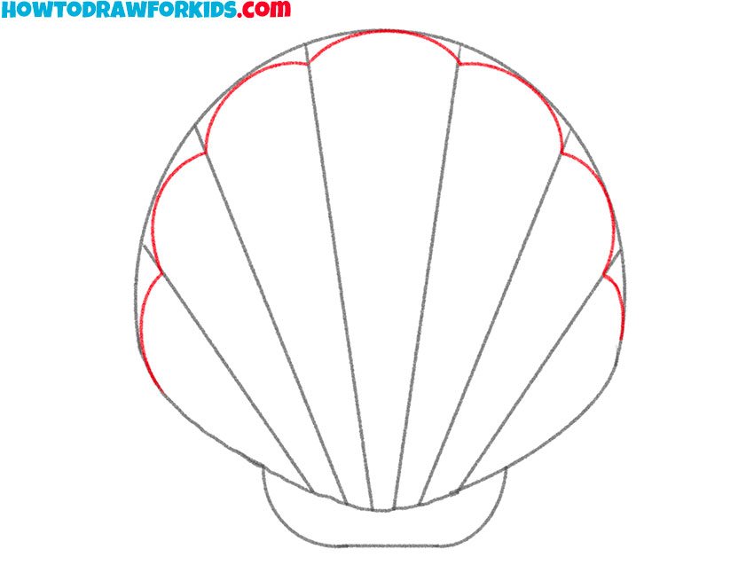how to draw a cartoon seashell