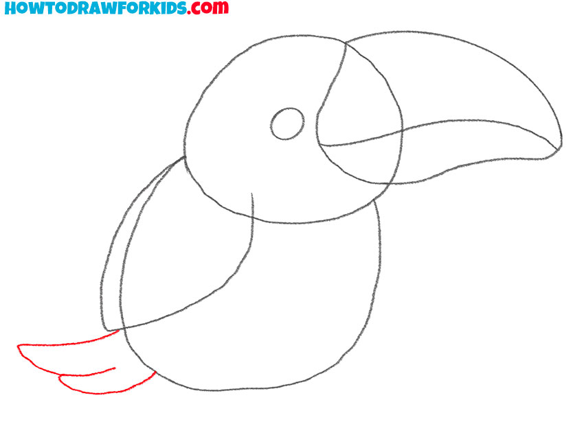 how to draw a cartoon toucan