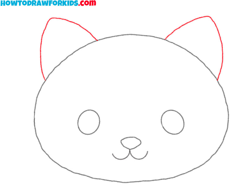how to draw a cat face simple