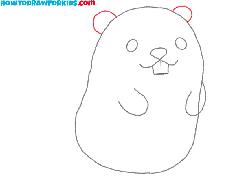 how to draw a cute baby beaver