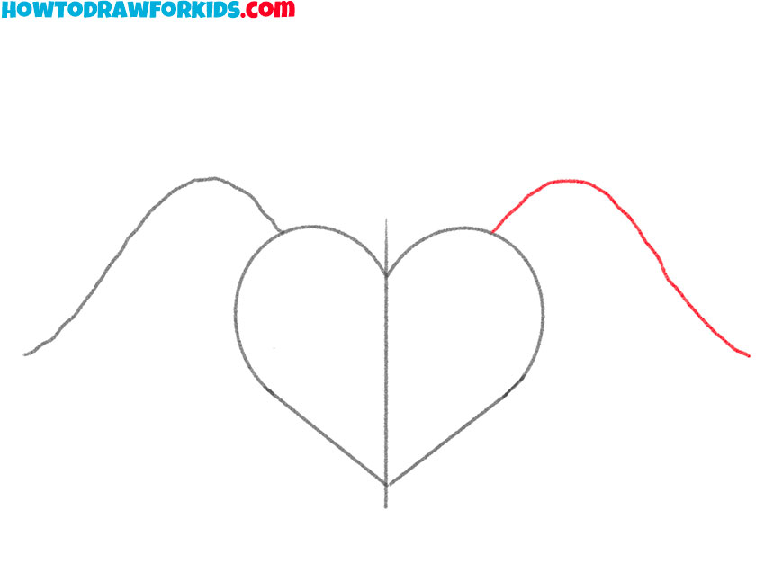how to draw a heart with wings for beginners
