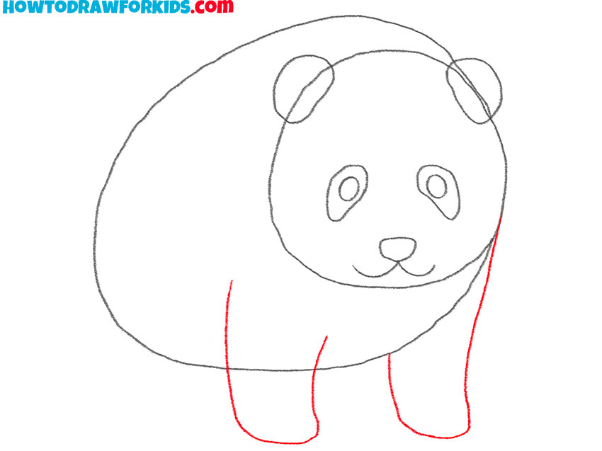 how to draw a simple panda bear