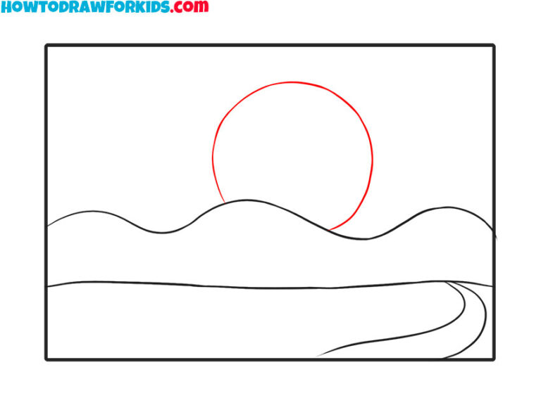 How to Draw a Sunset Step by Step Drawing Tutorial For Kids
