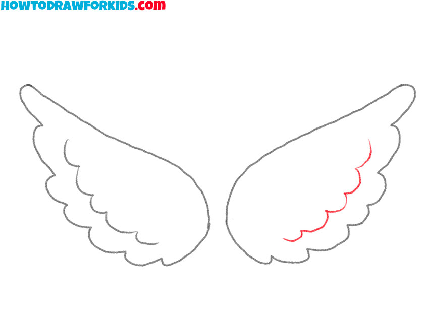 how to draw simple wings
