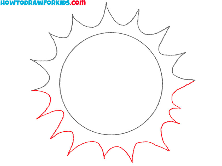 how to draw the sun easy