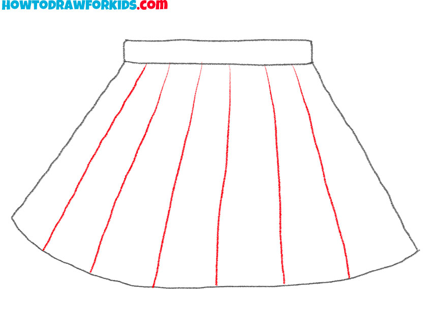 pleated skirt drawing guide