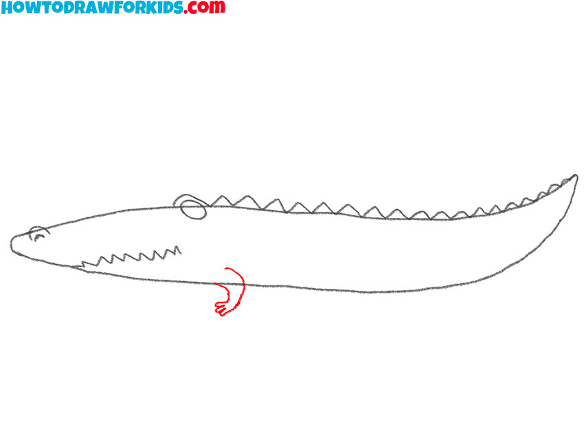 how to draw a cartoon crocodile easy