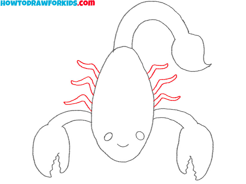 how to draw a cartoon scorpion