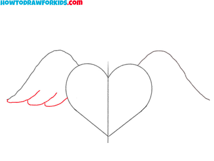 how to draw a heart with wings for kindergarten