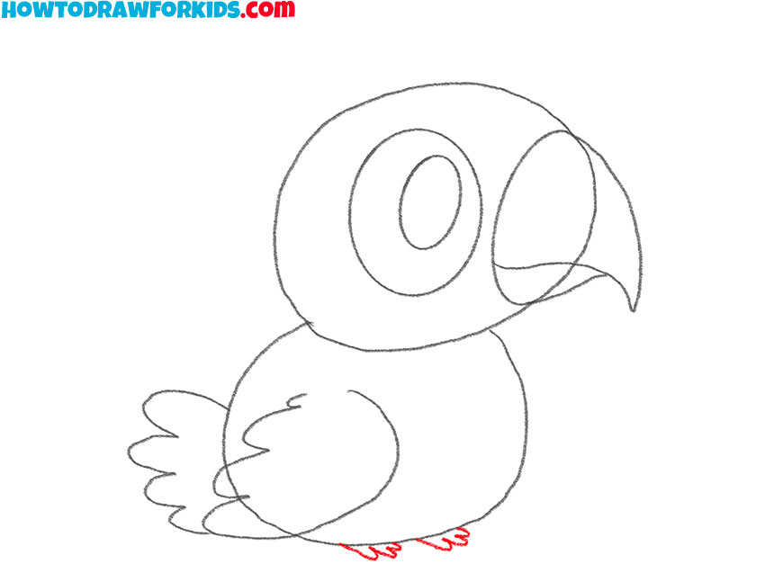 how to draw a parrot cartoon