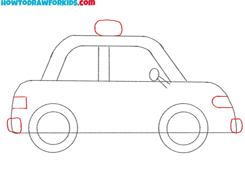 how to draw a simple police car