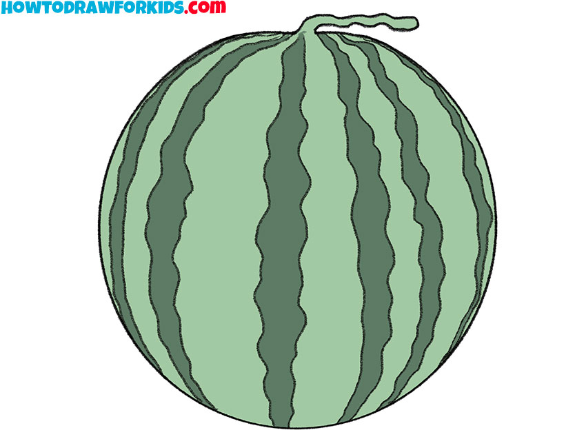 how to draw a watermelon cartoon