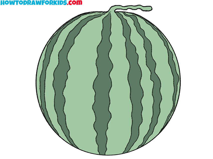 Watermelon Drawing Tutorial - How to draw Watermelon step by step