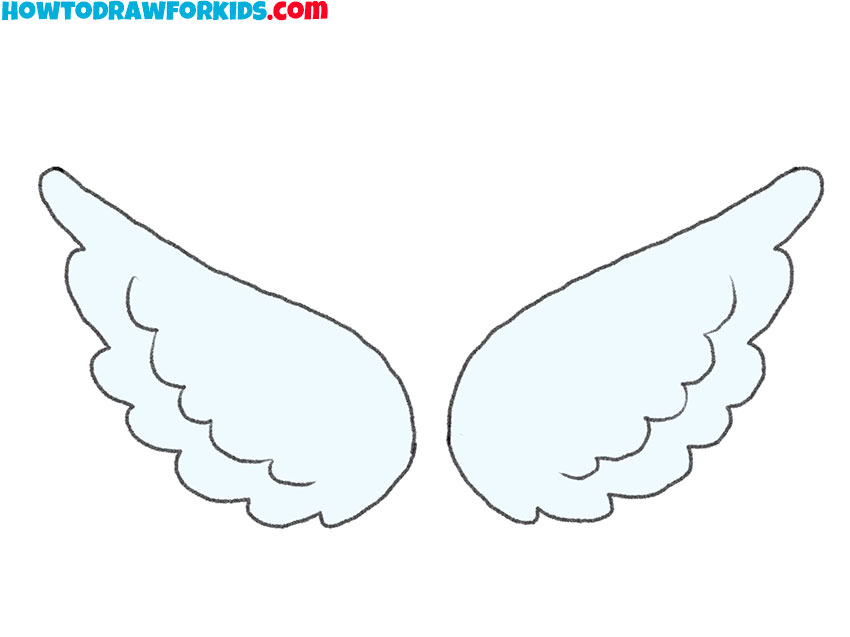 how to draw cartoon wings