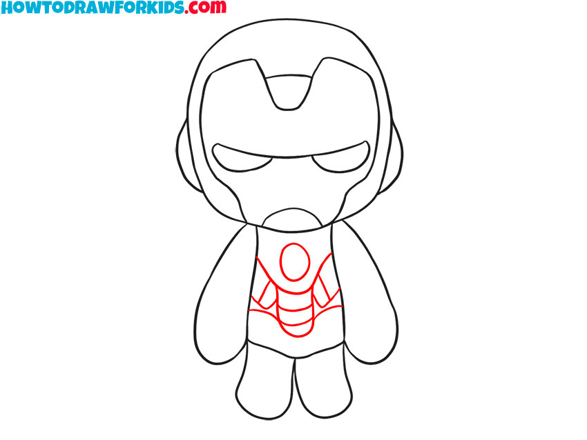 how to draw iron man cute